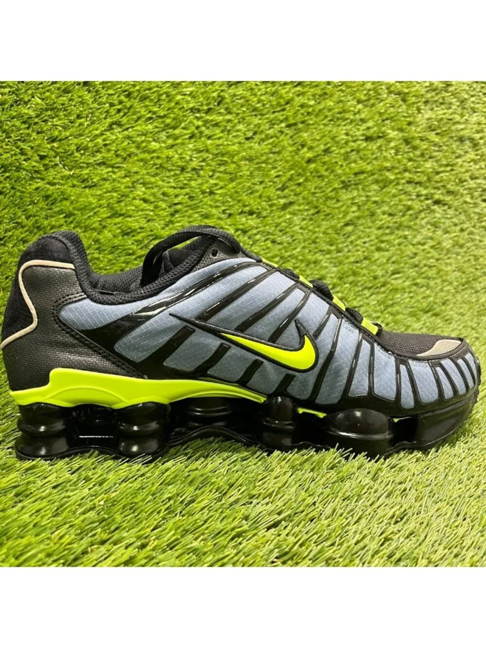 Nike Shox TL Mens Size 10 Blue Volt Black Athletic Running Shoes Sneakers